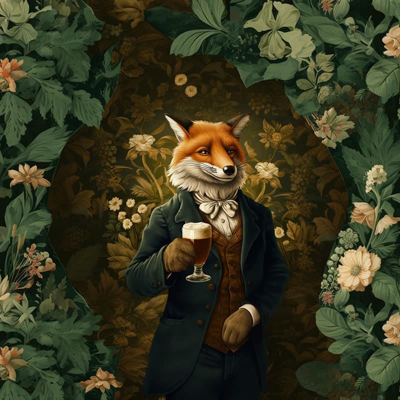 Een portretfoto naast de welkomsttekst bij The Fat Fox in Rotterdam